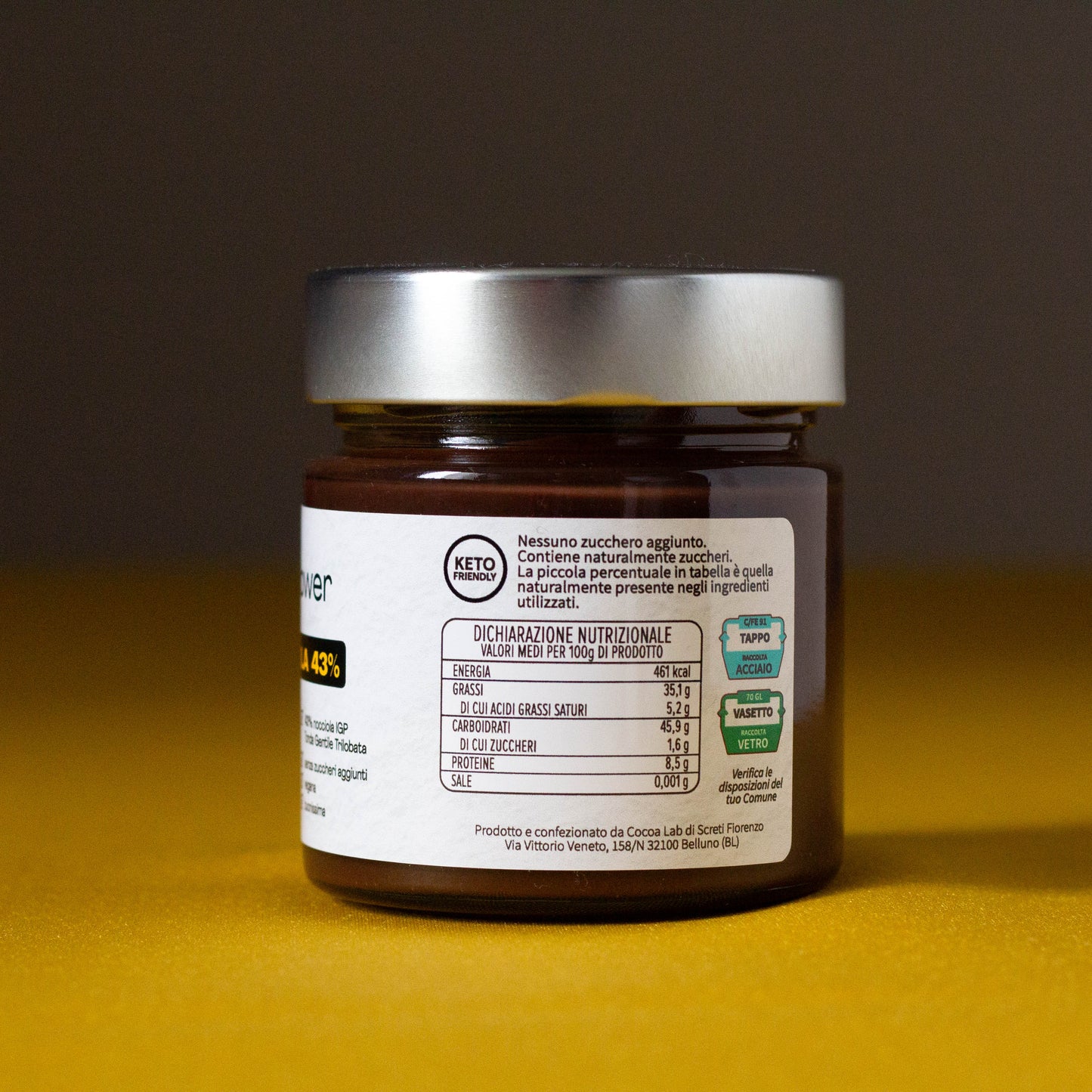 Crema 43% Nocciola e Cacao - Senza zuccheri aggiunti