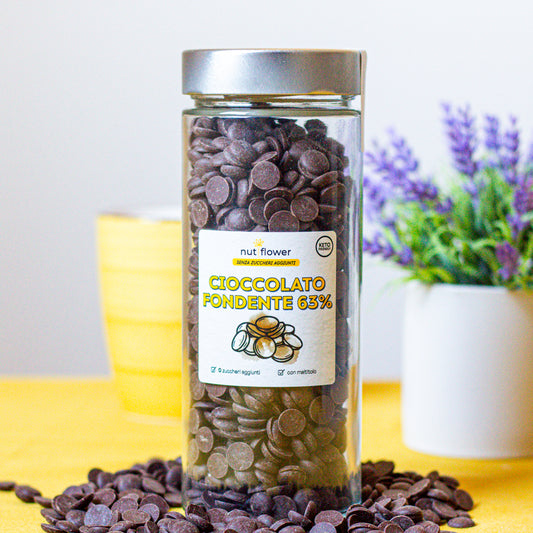 Pepite di cioccolato fondente 63% - senza zuccheri aggiunti